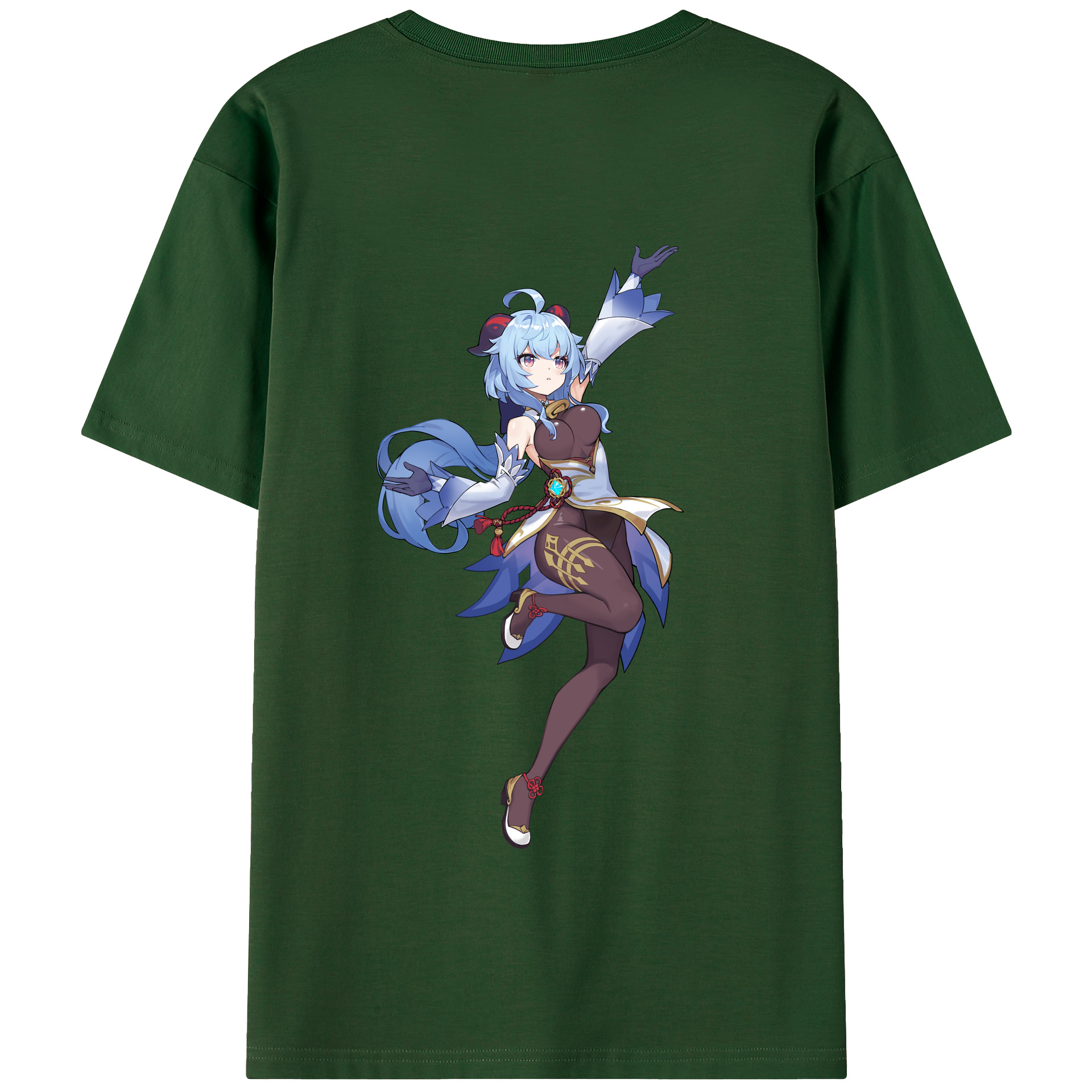 げんし神 甘雨 かんう genshin Ganyu 綿100％半袖Tシャツ（背面プリント）